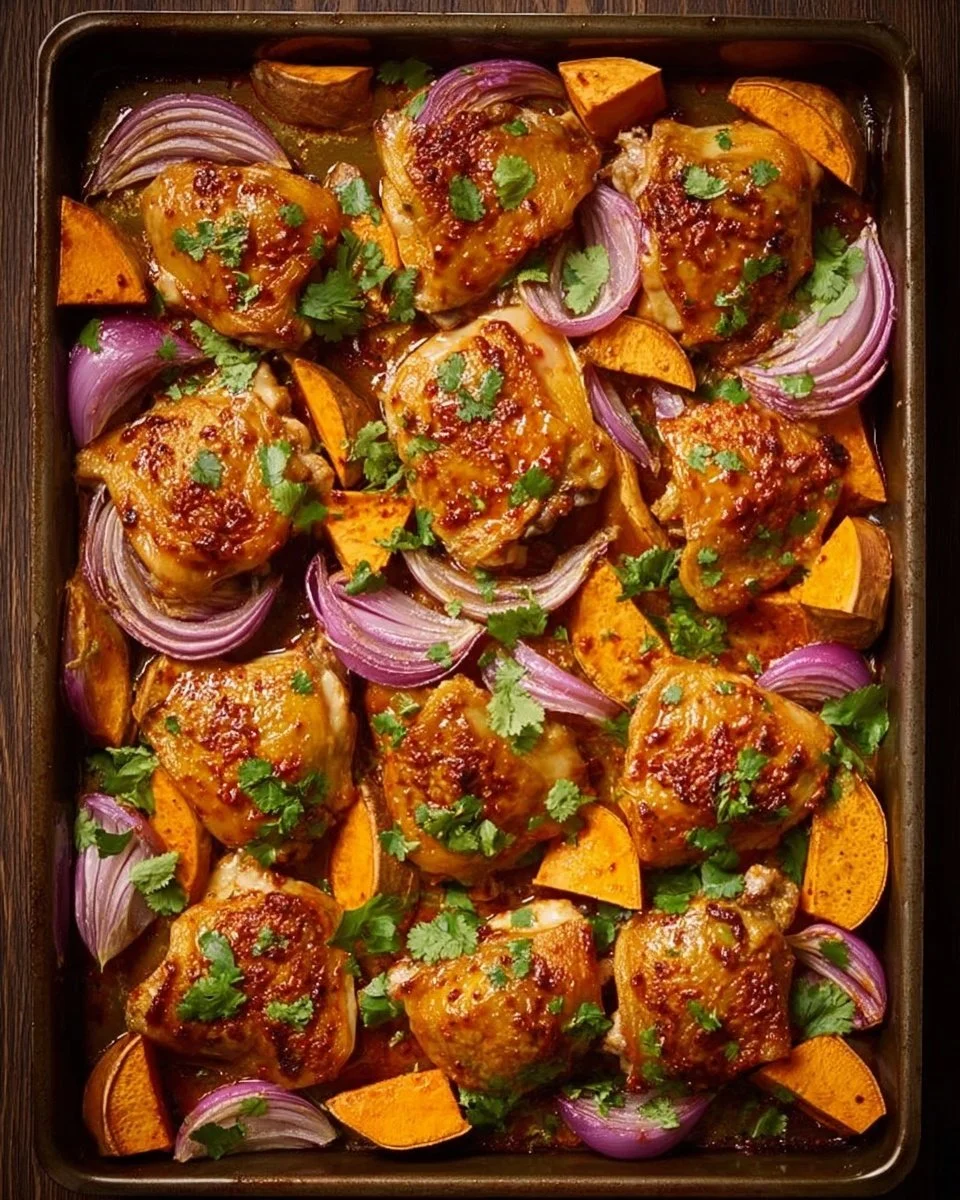 Sheet-Pan Harissa Chicken & Sweet Potatoes